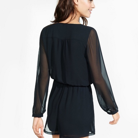 Express Small Black Long Sleeve Romper - Picture 4 of 4
